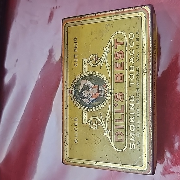 VINTAGE DILL's BEST CIGARETTE TOBACCO TIN RETRO CIGARETTE BOX - Picture 1 of 7